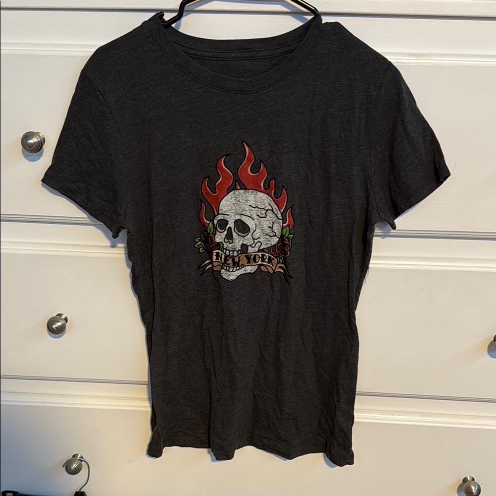 Graphic Skull Print Black T-Shirt